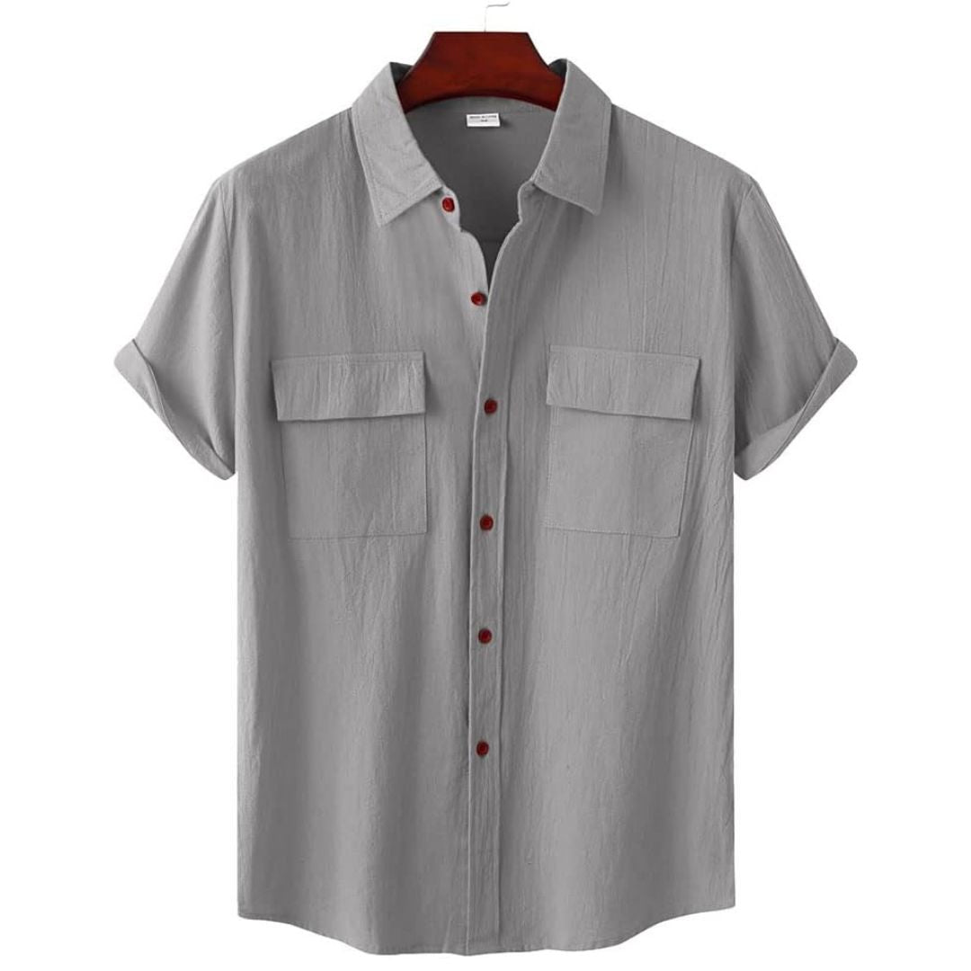 Theo | Sophisticated Linen Shirt with Chest Pockets