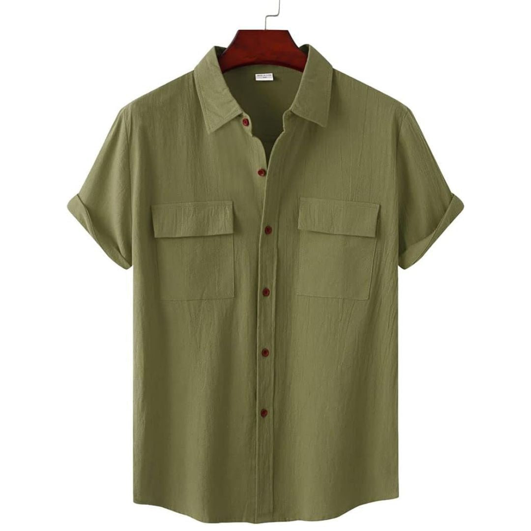 Theo | Sophisticated Linen Shirt with Chest Pockets