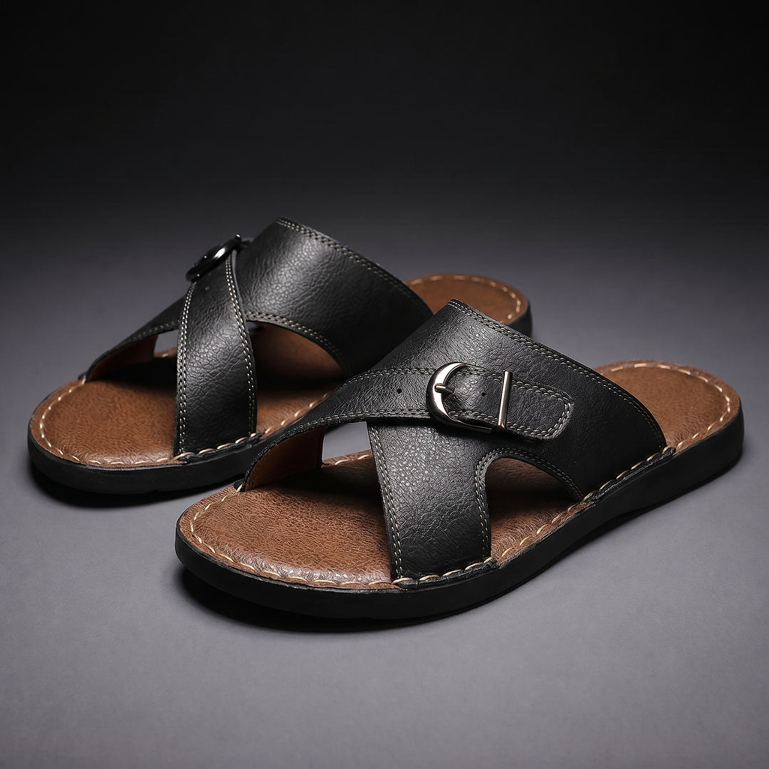 Thomas | Effortless Criss-Cross Buckle Men Slides