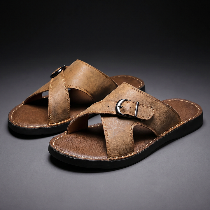 Thomas | Effortless Criss-Cross Buckle Men Slides