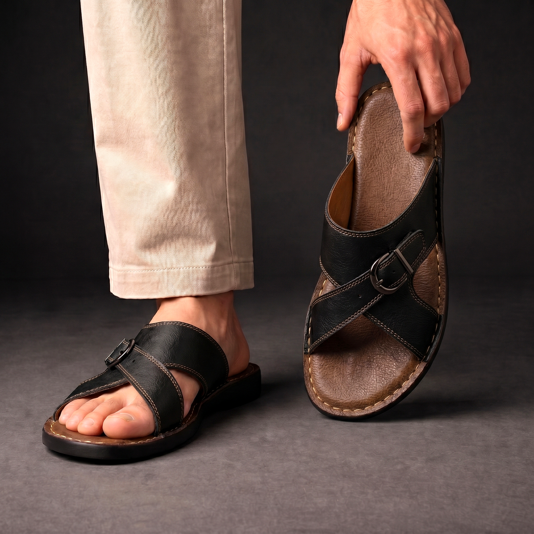 Thomas | Effortless Criss-Cross Buckle Men Slides