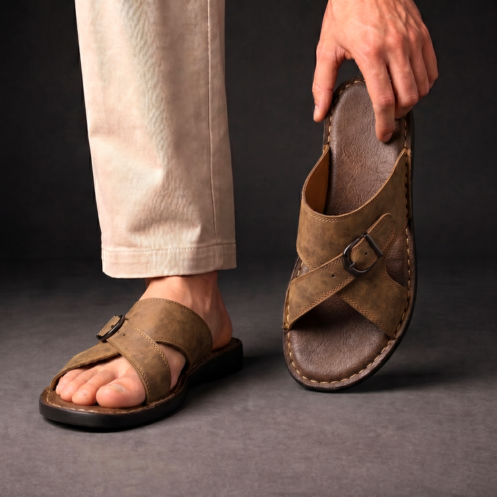 Thomas | Effortless Criss-Cross Buckle Men Slides