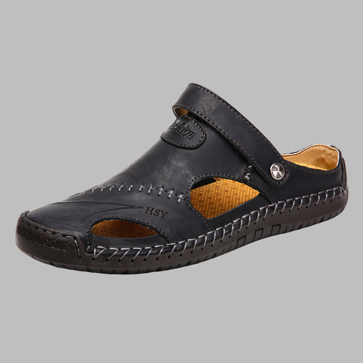 Tommy | Polished Stitched Slip-On Men Slides