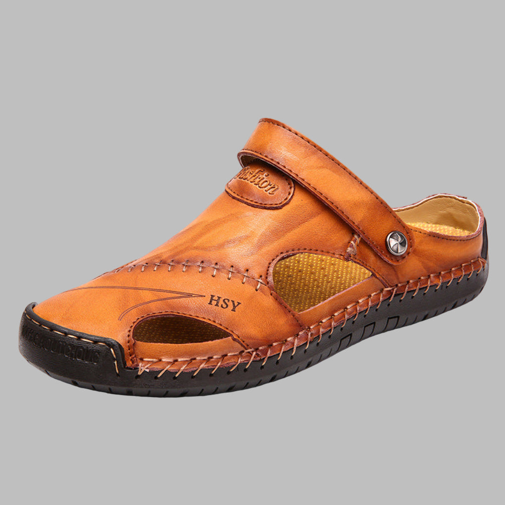 Tommy | Polished Stitched Slip-On Men Slides