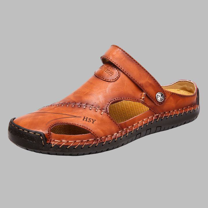 Tommy | Polished Stitched Slip-On Men Slides