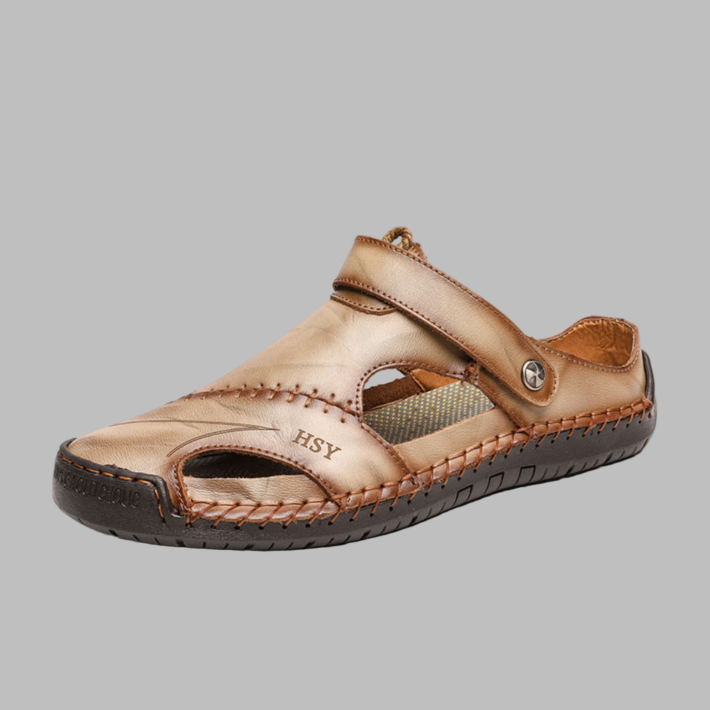 Tommy | Polished Stitched Slip-On Men Slides
