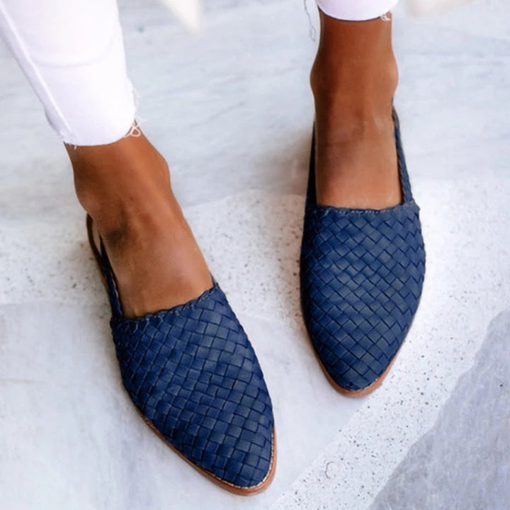 Violet | Effortless Woven Pointed Toe Slingback Flat Sandals