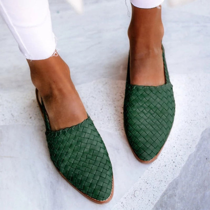 Violet | Effortless Woven Pointed Toe Slingback Flat Sandals