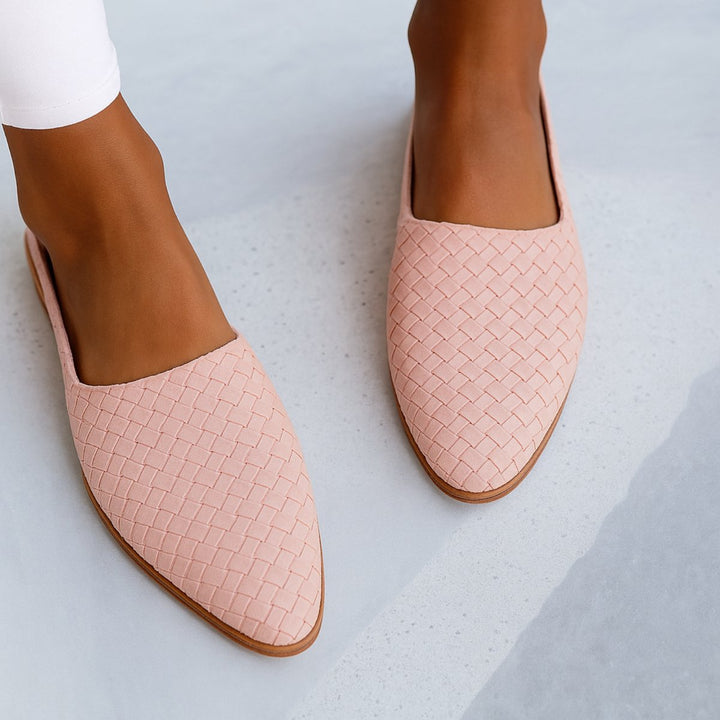 Violet | Effortless Woven Pointed Toe Slingback Flat Sandals