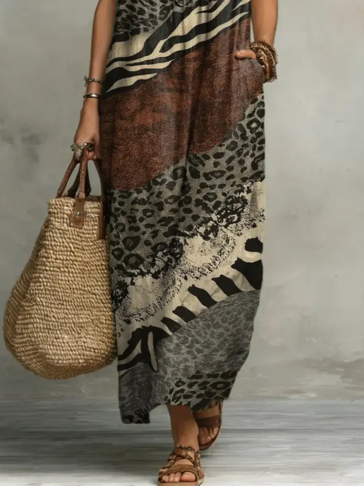 Willow | Classic Mixed Print Casual Maxi Dress