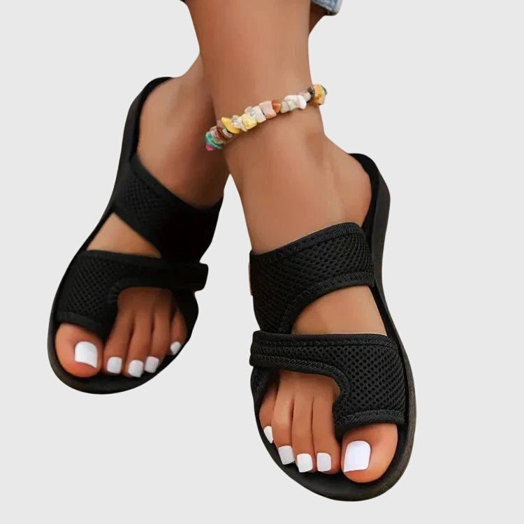 Willow | Cross Strap Slip On Flat Sandals