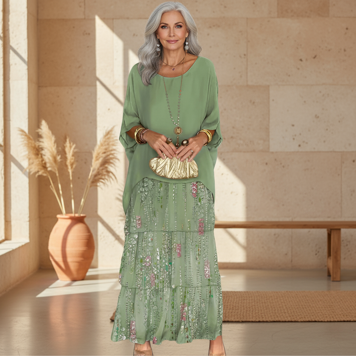 Willow | Effortless Tiered Sequin Maxi Boho Dress