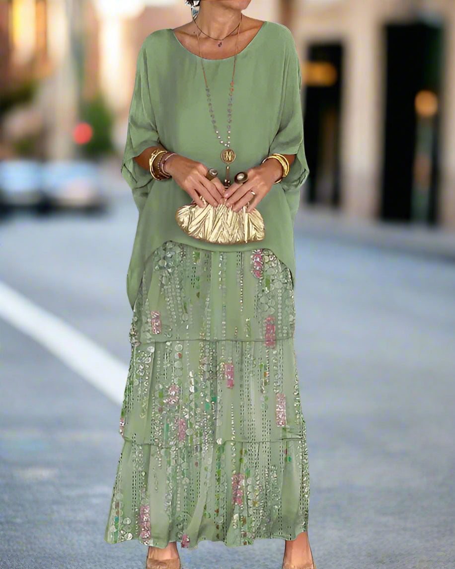 Willow | Effortless Tiered Sequin Maxi Boho Dress
