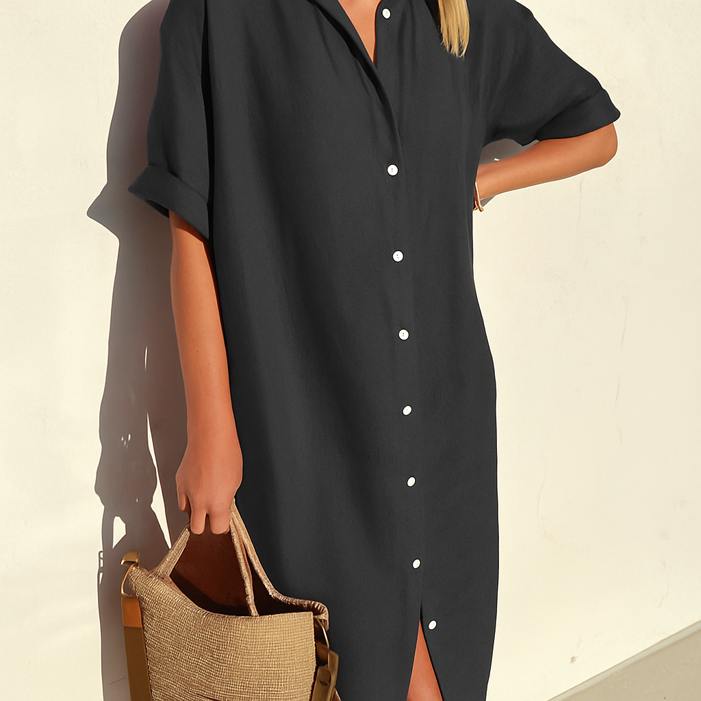 Willow | Polished Button-Down Midi Linen Dress Women