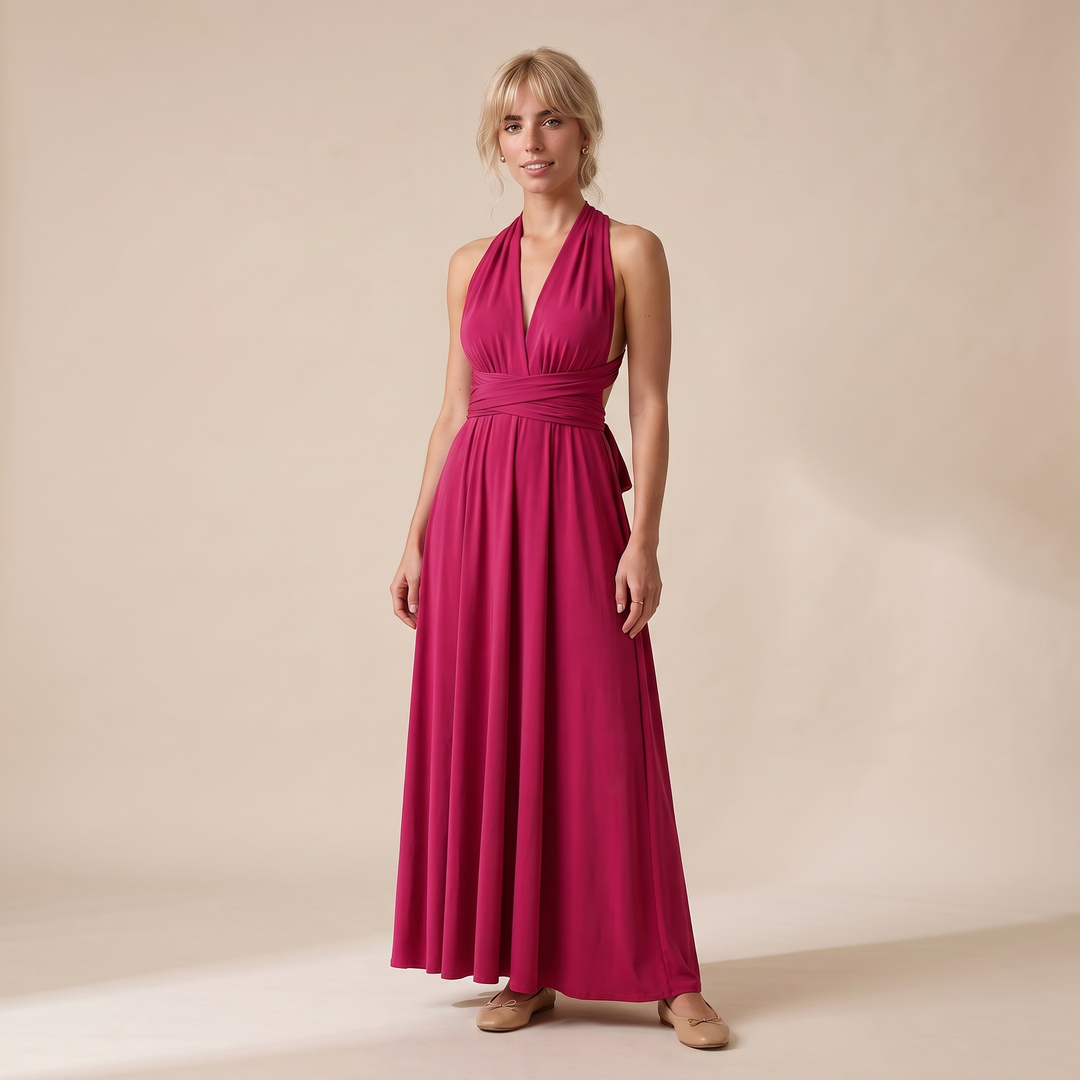 Willow | Relaxed Wrap Waist Halter Races Maxi Dress