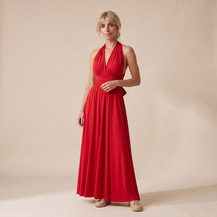 Willow | Relaxed Wrap Waist Halter Races Maxi Dress