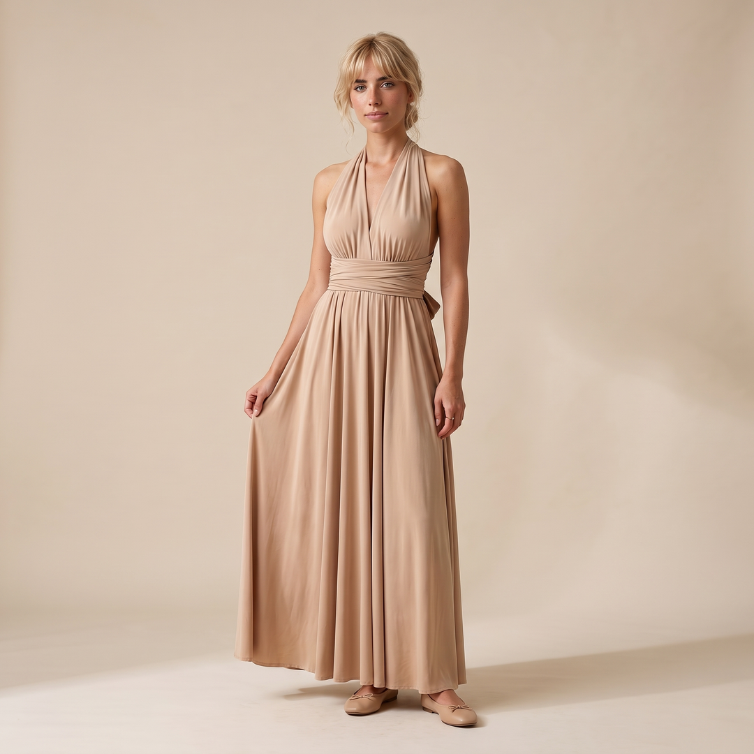 Willow | Relaxed Wrap Waist Halter Races Maxi Dress