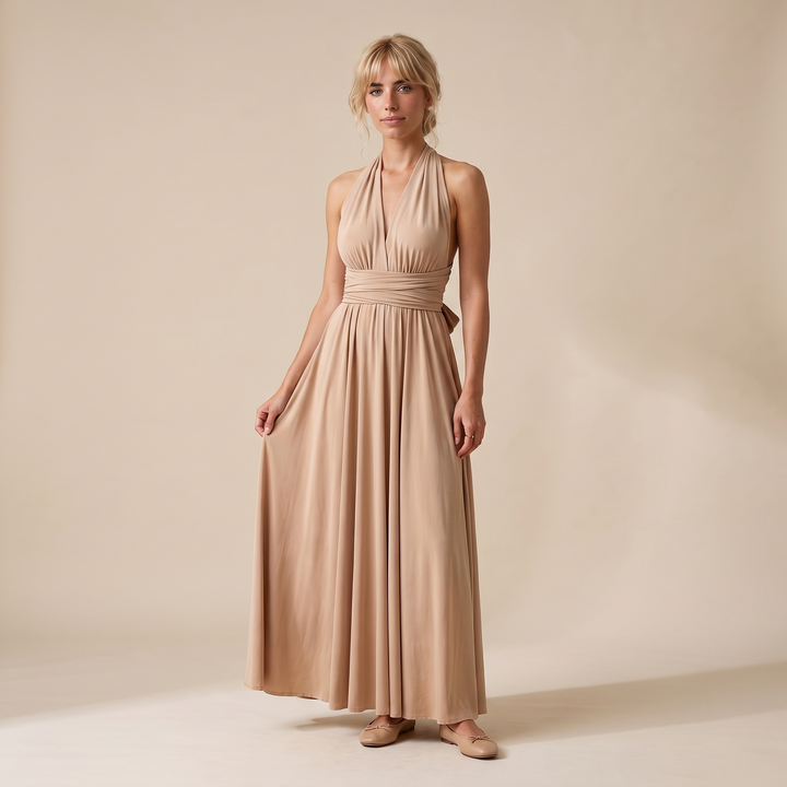 Willow | Relaxed Wrap Waist Halter Races Maxi Dress