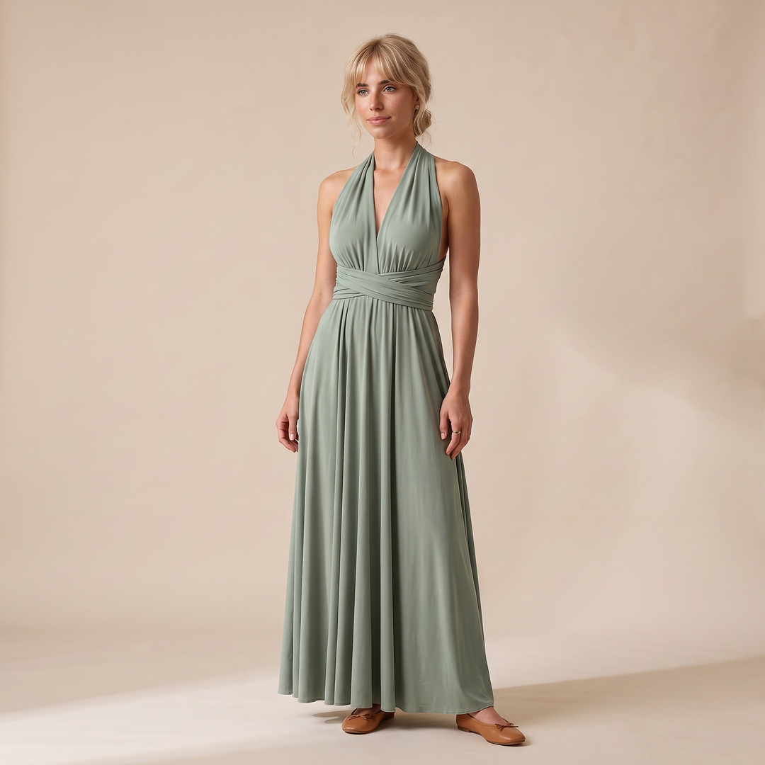 Willow | Relaxed Wrap Waist Halter Races Maxi Dress