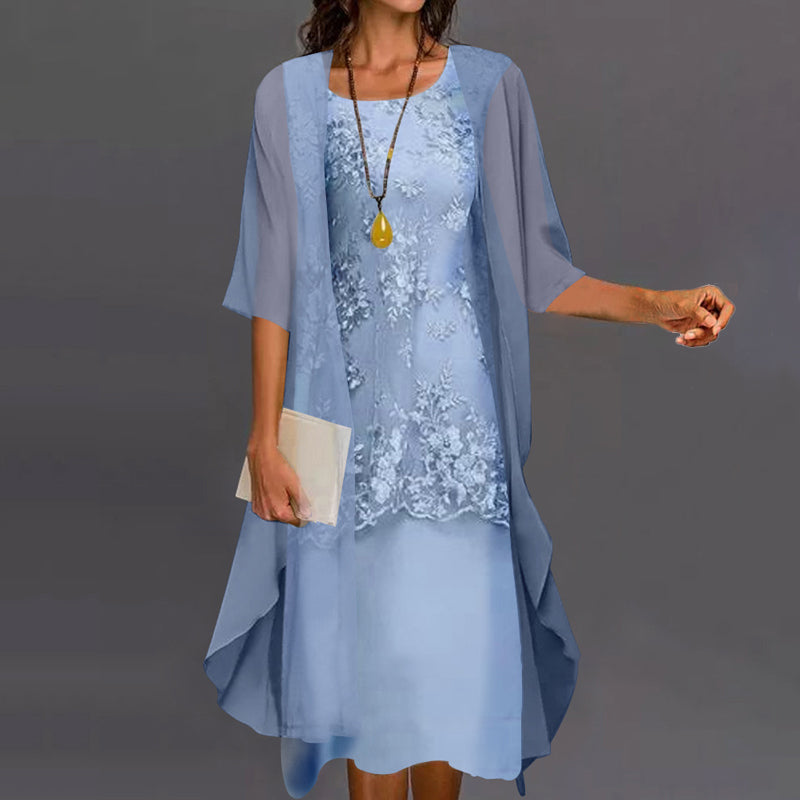 Willow | Sophisticated Floral Lace Two-Piece Cocktail Dress