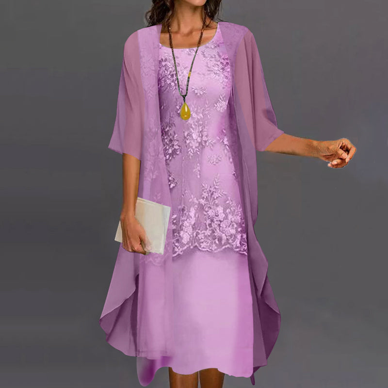 Willow | Sophisticated Floral Lace Two-Piece Cocktail Dress
