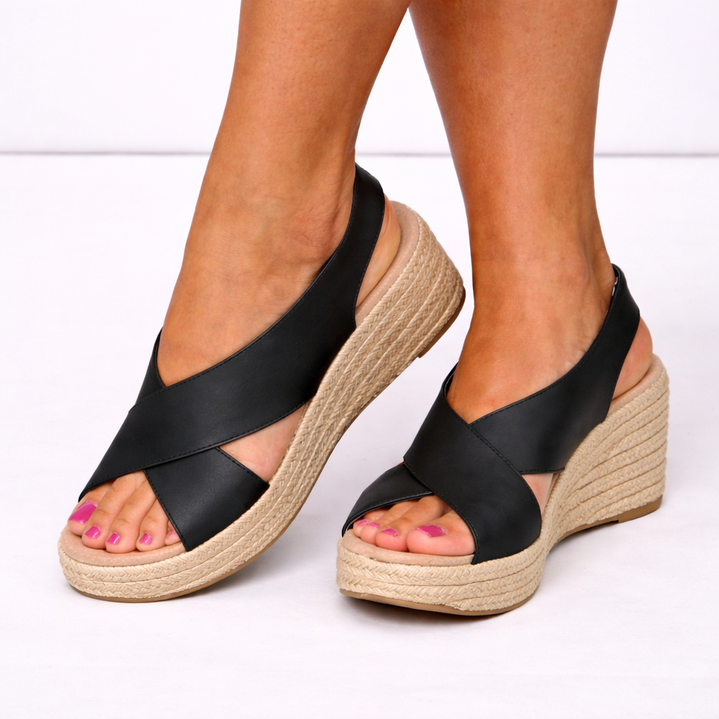 Willow | Stylish Crossover Espadrille Wedges