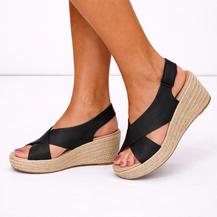 Willow | Stylish Crossover Espadrille Wedges