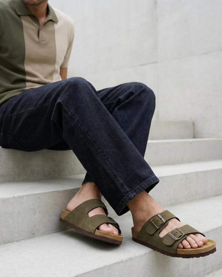 Xavier | Adjustable Double Buckle Mens Slides