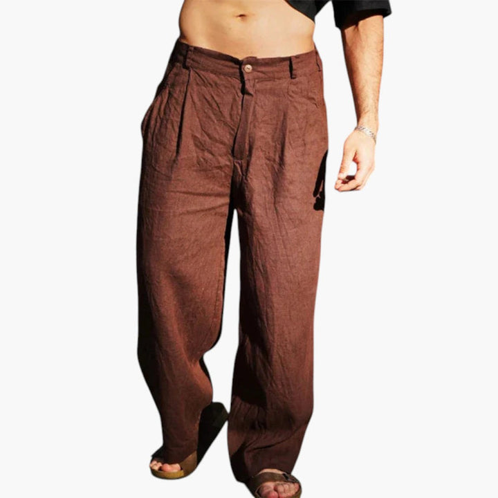 Xavier | Chic Wide Leg Pleated Linen Pants