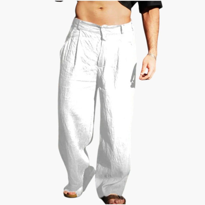 Xavier | Chic Wide Leg Pleated Linen Pants