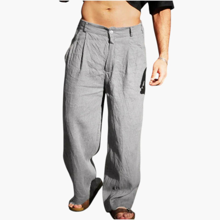 Xavier | Chic Wide Leg Pleated Linen Pants