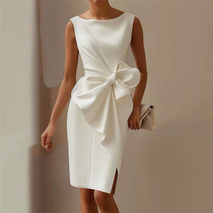Zara | Elegant Bow Detail Midi Sheath Race Dress