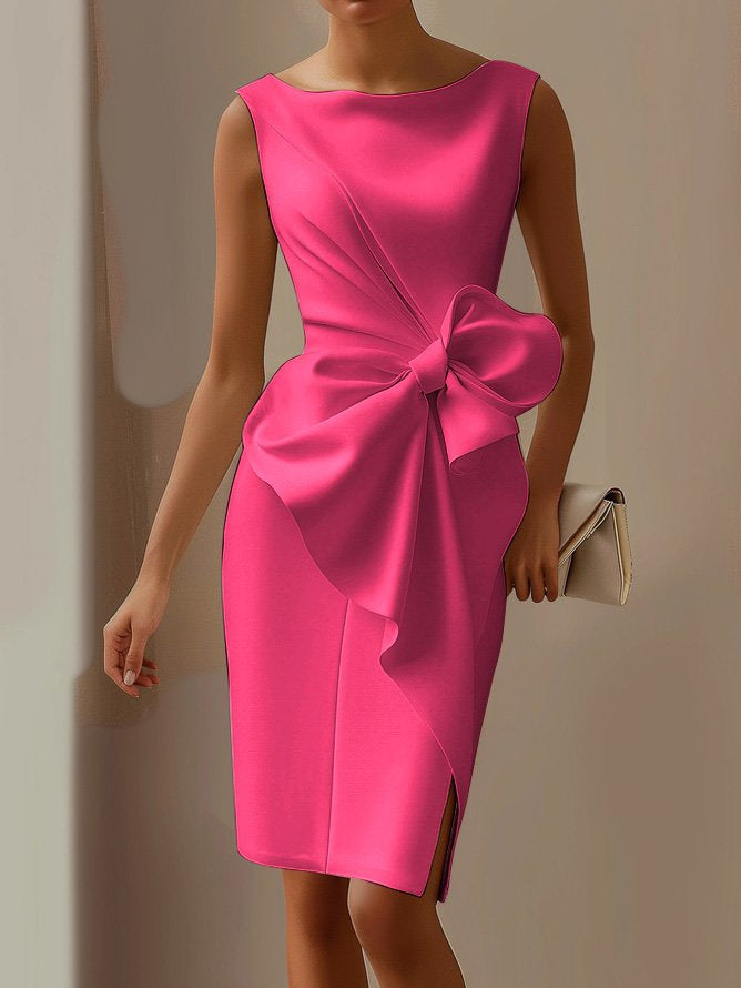 Zara | Elegant Bow Detail Midi Sheath Race Dress