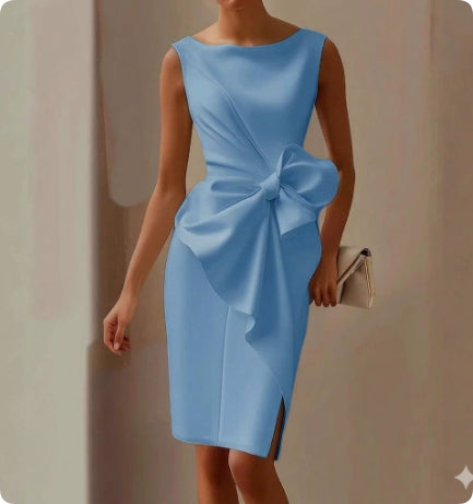 Zara | Elegant Bow Detail Midi Sheath Race Dress