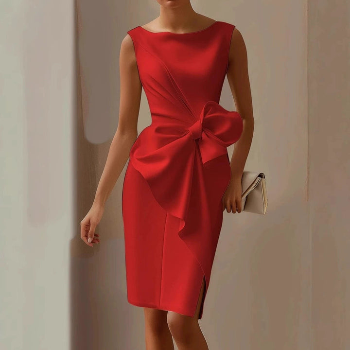 Zara | Elegant Bow Detail Midi Sheath Race Dress