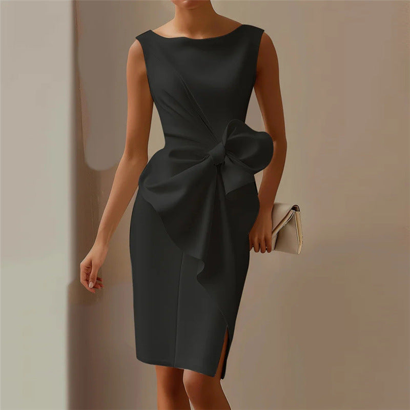 Zara | Elegant Bow Detail Midi Sheath Race Dress