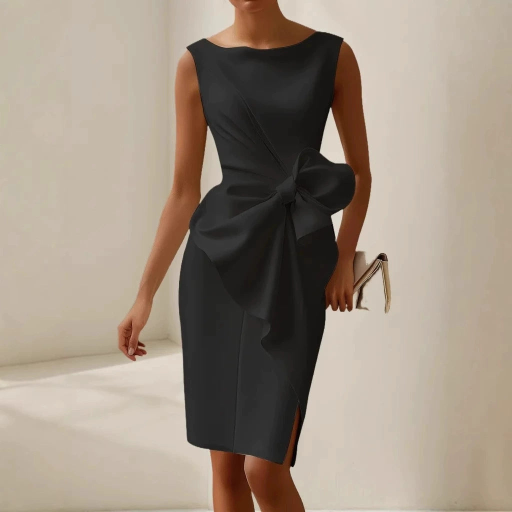 Zara | Elegant Bow Detail Midi Sheath Race Dress