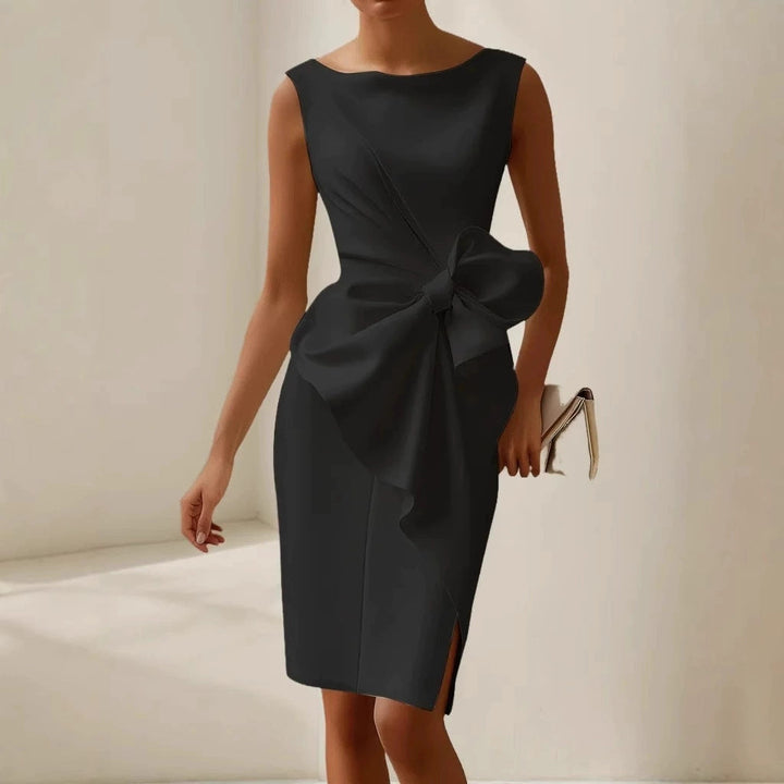 Zara | Elegant Bow Detail Midi Sheath Race Dress