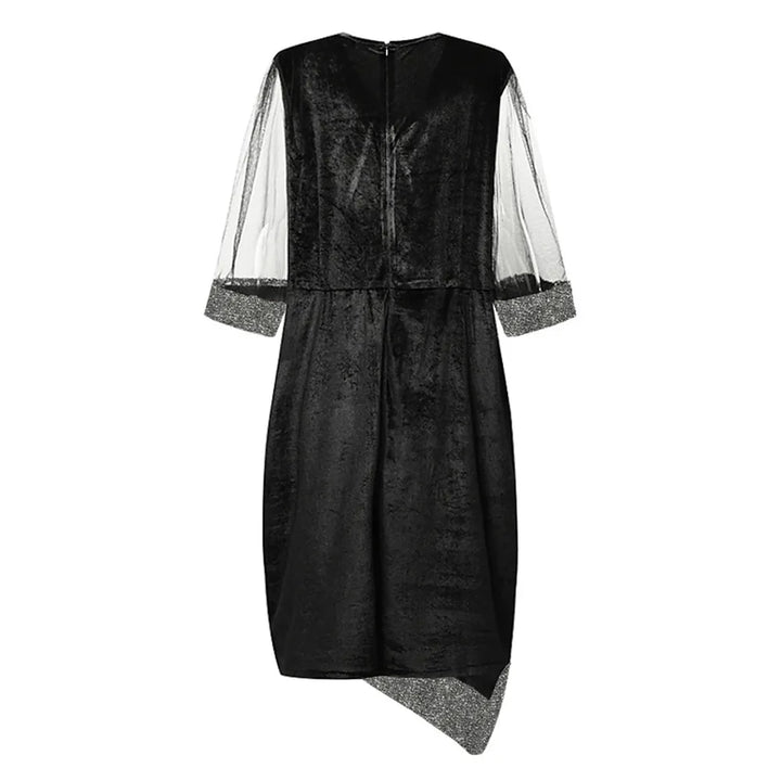 Zara | Refined Sequin Mesh Sleeve Christmas Party Midi Dress