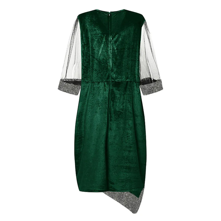 Zara | Refined Sequin Mesh Sleeve Christmas Party Midi Dress