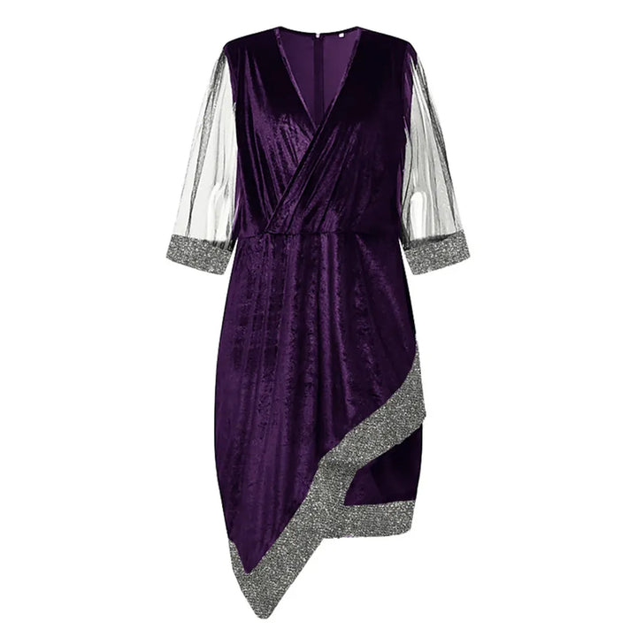 Zara | Refined Sequin Mesh Sleeve Christmas Party Midi Dress