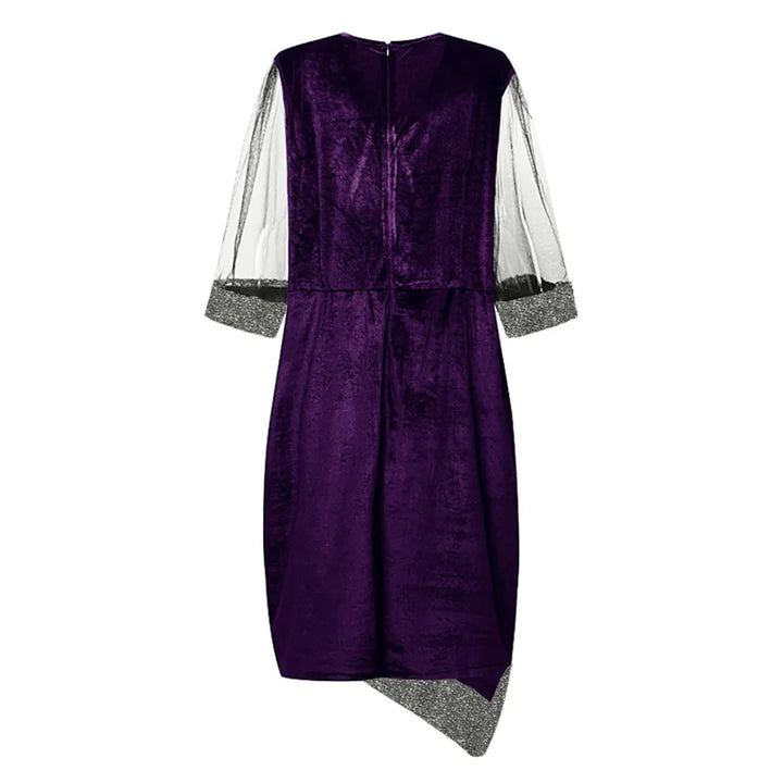 Zara | Refined Sequin Mesh Sleeve Christmas Party Midi Dress