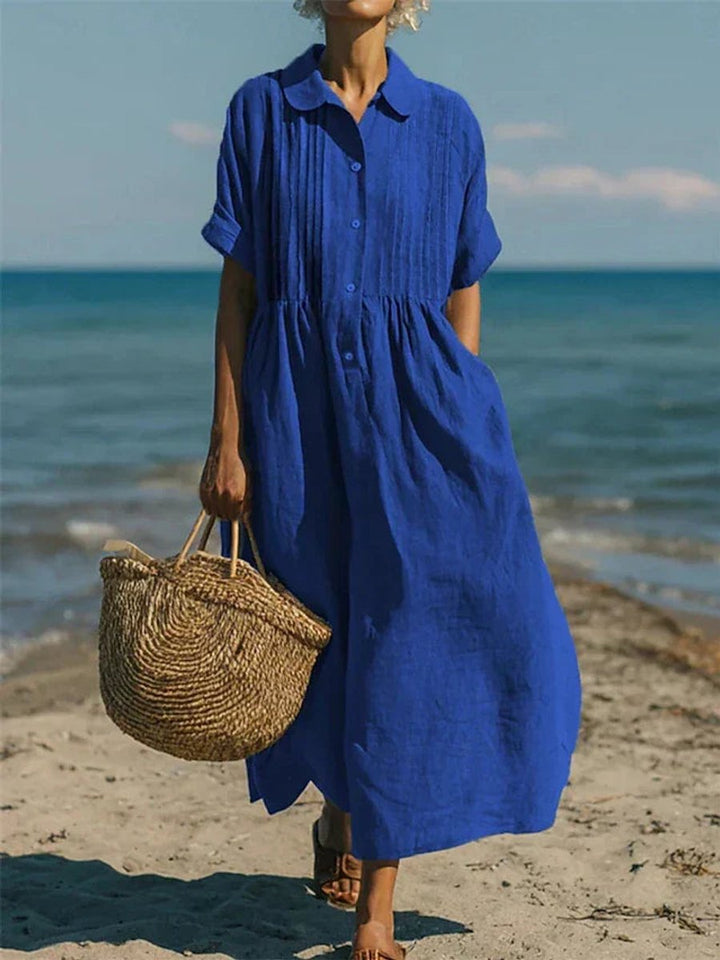 Zara | Timeless Pintuck Short Sleeve Midi Dress