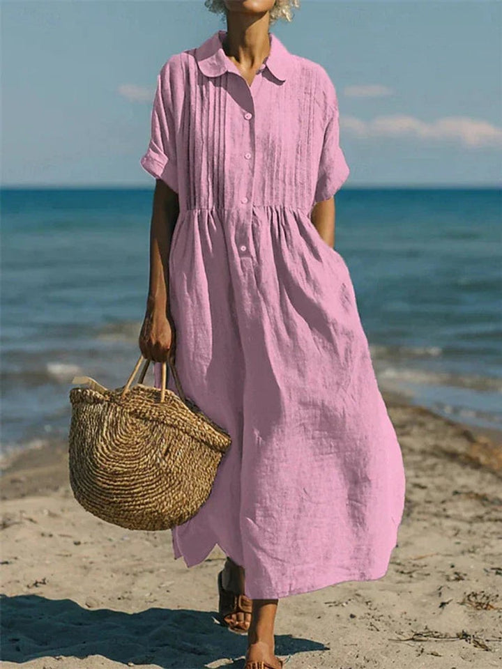 Zara | Timeless Pintuck Short Sleeve Midi Dress