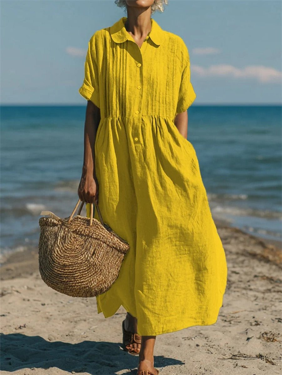 Zara | Timeless Pintuck Short Sleeve Midi Dress