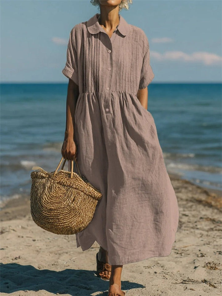 Zara | Timeless Pintuck Short Sleeve Midi Dress