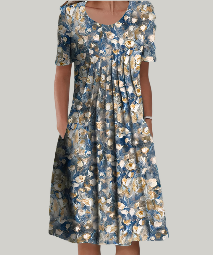 Zoe | Graceful Floral A-Line Summer Midi Dress