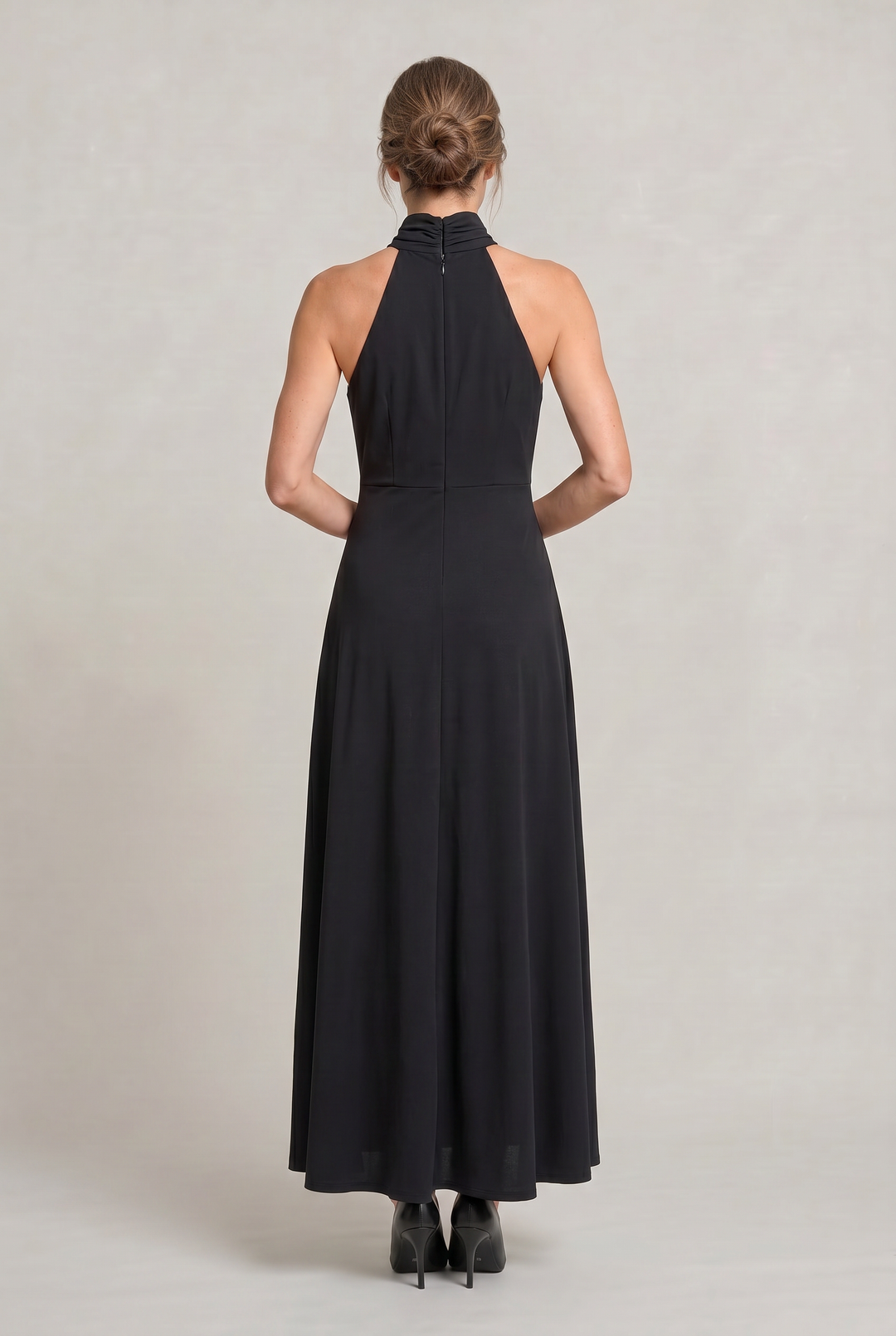 Zoe | Graceful High Neck Halter Maxi Party Dress