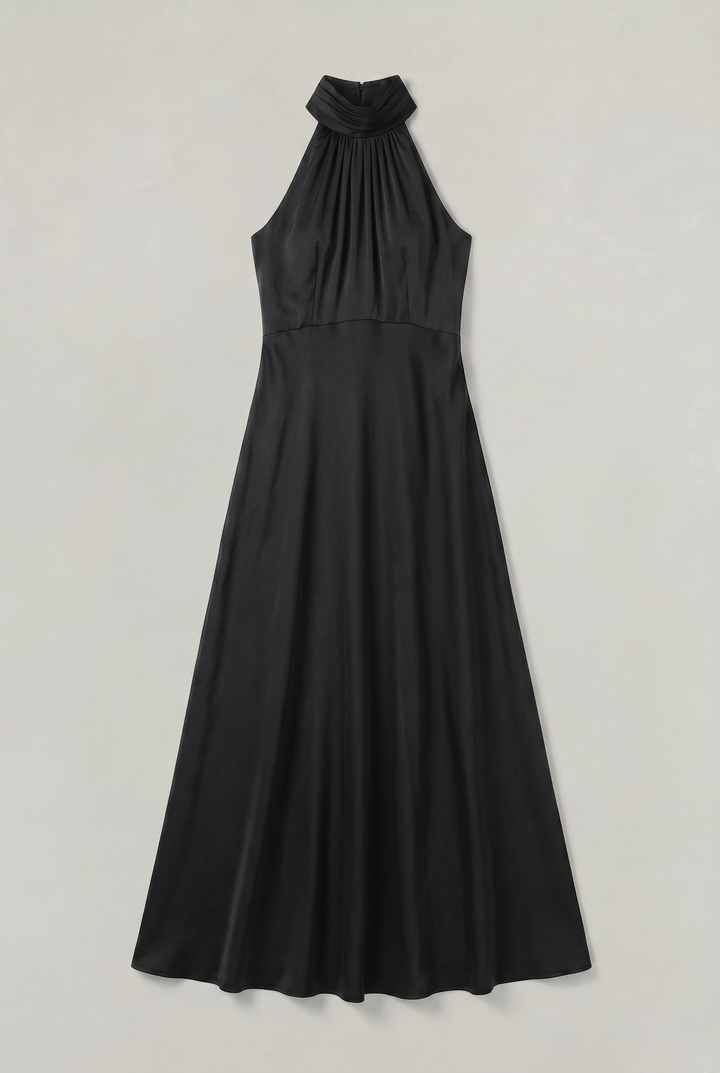 Zoe | Graceful High Neck Halter Maxi Party Dress