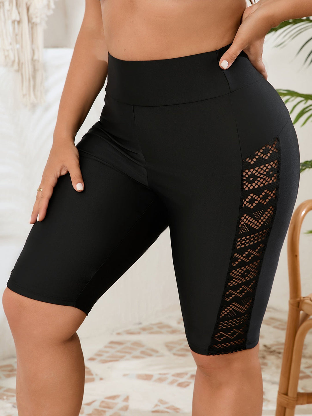 Zoe | Refined High-Waisted Mesh Panel Bike Shorts